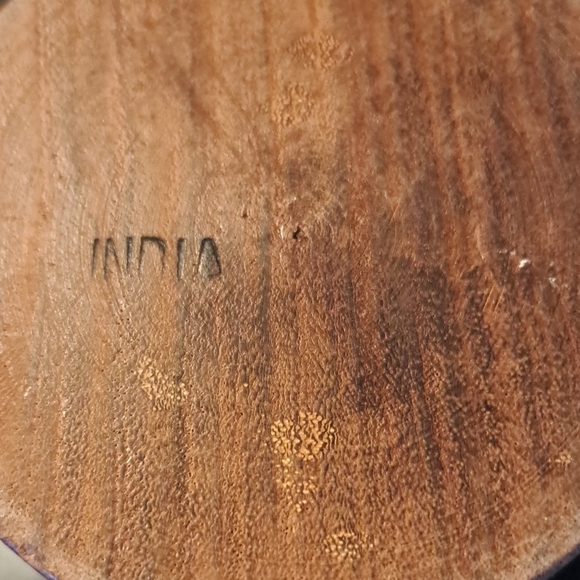 Handcrafted Wooden Floral Carved Jar - Picture 2 of 3